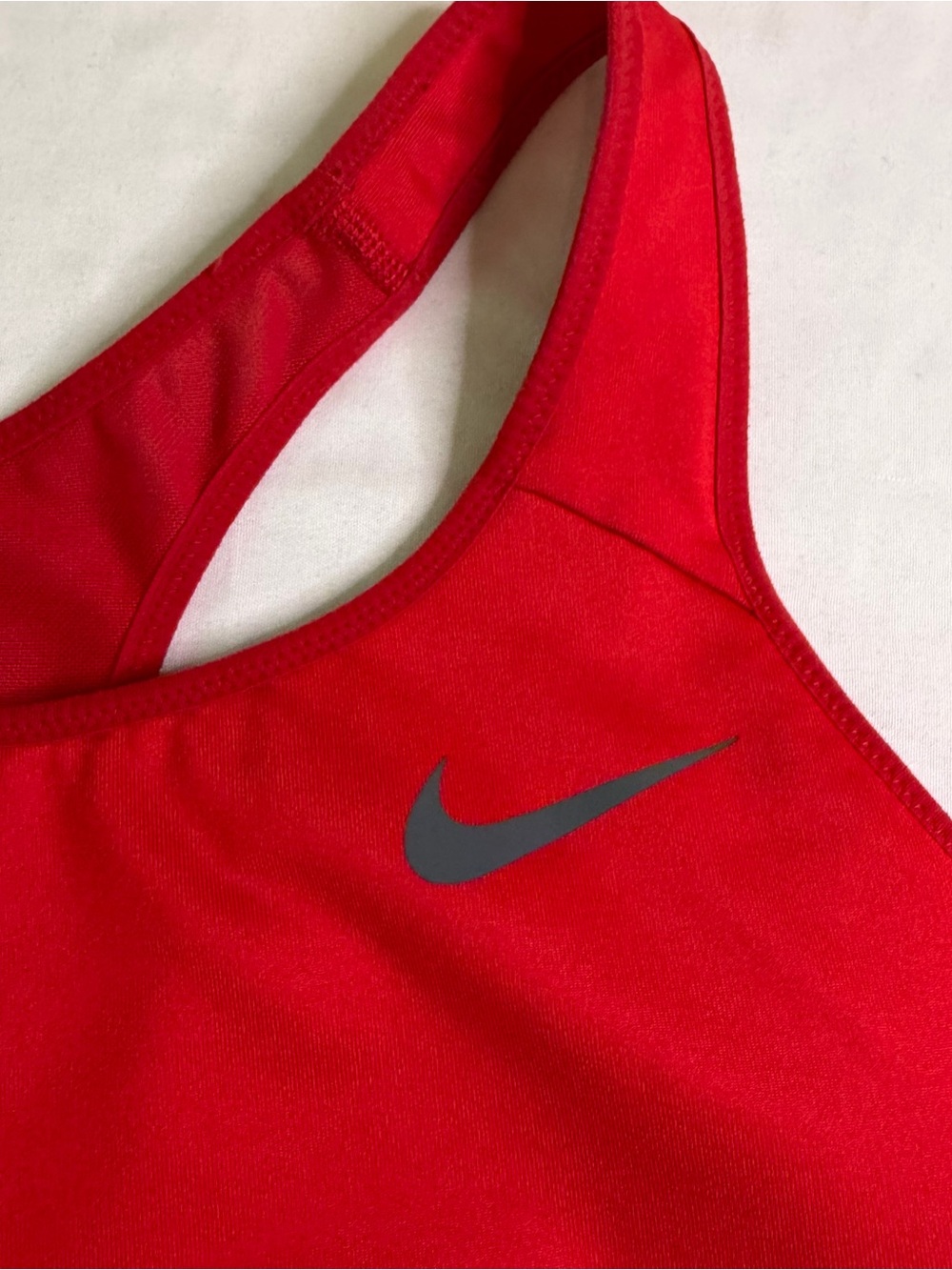 Nike Dri-FIT Red Racerback Sports Bra Women’s Medium High Support Athletic - Picture 4 of 5